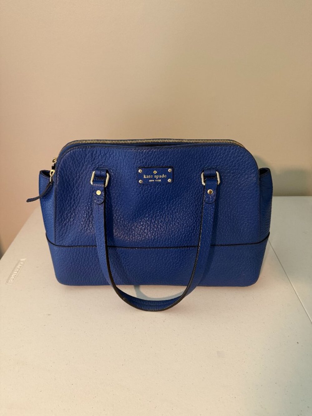 Kate Spade Cobalt Blue Pebbled Leather Satchel